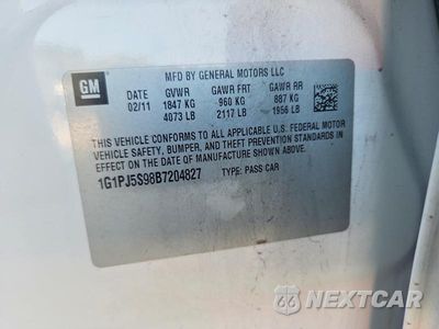 Zdjęcie 12 z 12 samochodu: 2011 CHEVROLET CRUZE ECO VIN:1G1PJ5S98B7204827 - miniatura