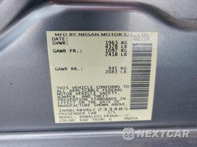 Zdjęcie 12 z 12 samochodu: 2020 NISSAN ALTIMA S VIN:1N4BL4BV6LC233485 - miniatura
