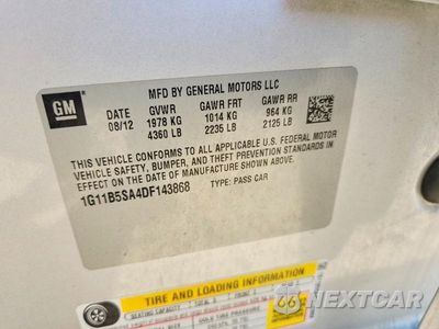 Zdjęcie 12 z 12 samochodu: 2013 CHEVROLET MALIBU LS VIN:1G11B5SA4DF143868 - miniatura