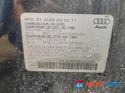 Zdjęcie 13 z 13 samochodu: 2011 AUDI Q5 PREMIUM PLUS VIN:WA1LFAFP8BA081066 - miniatura
