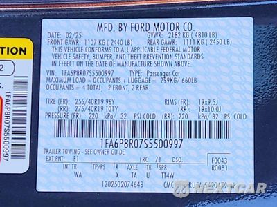 Zdjęcie 12 z 12 samochodu: 2025 FORD MUSTANG DARK HORSE VIN:1FA6P8R07S5500997 - miniatura