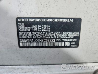 Zdjęcie 12 z 12 samochodu: 2022 BMW 330I VIN:3MW5R1J06N8C68223 - miniatura