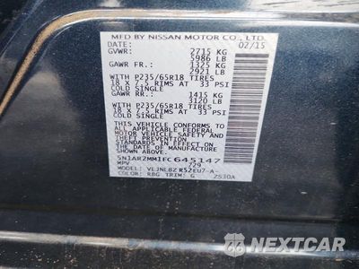 Zdjęcie 13 z 13 samochodu: 2015 NISSAN PATHFINDER S VIN:5N1AR2MM1FC645147 - miniatura