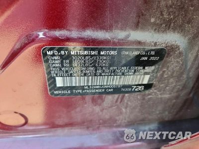 Zdjęcie 12 z 12 samochodu: 2022 MITSUBISHI MIRAGE SE VIN:ML32AWHJ0NH005197 - miniatura