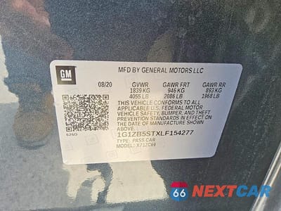 Zdjęcie 12 z 12 samochodu: 2020 CHEVROLET MALIBU LS VIN:1G1ZB5STXLF154277 - miniatura