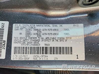 Zdjęcie 12 z 12 samochodu: 2021 TOYOTA TUNDRA SR5 VIN:5TFUY5F11MX044819 - miniatura