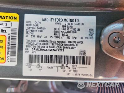 Zdjęcie 12 z 12 samochodu: 2021 FORD BRONCO SPORT OUTER BANKS VIN:3FMCR9C65MRA72272 - miniatura
