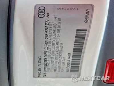 Zdjęcie 13 z 13 samochodu: 2018 AUDI A5 PREMIUM PLUS S-LINE VIN:WAUENCF54JA104415 - miniatura
