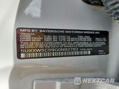 Zdjęcie 12 z 12 samochodu: 2016 BMW X4 XDRIVE35I VIN:5UXXW5C59G0N92783 - miniatura