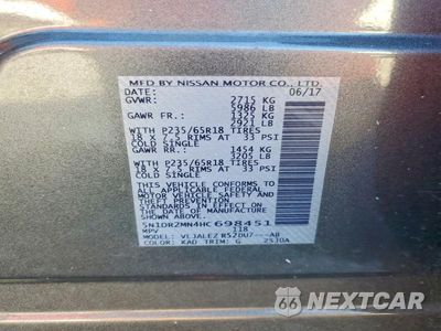 Zdjęcie 13 z 13 samochodu: 2017 NISSAN PATHFINDER SV VIN:5N1DR2MN4HC698451 - miniatura