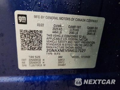 Zdjęcie 13 z 13 samochodu: 2022 CHEVROLET EQUINOX PREMIER VIN:2GNAXNEV5N6117127 - miniatura