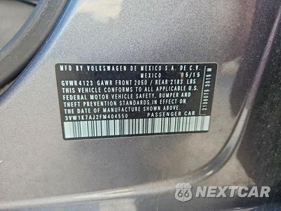 Zdjęcie 12 z 12 samochodu: 2015 VOLKSWAGEN JETTA BASE VIN:3VW1K7AJ2FM404550 - miniatura