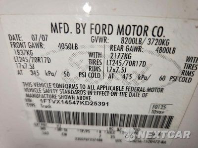 Zdjęcie 12 z 12 samochodu: 2007 FORD F150 VIN:1FTVX14547KD25391 - miniatura