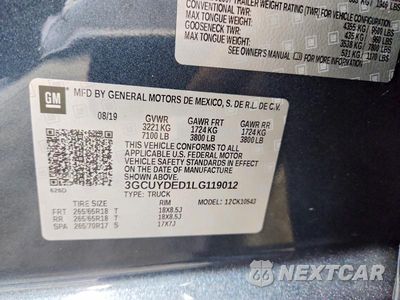 Zdjęcie 12 z 12 samochodu: 2020 CHEVROLET SILVERADO K1500 LT VIN:3GCUYDED1LG119012 - miniatura