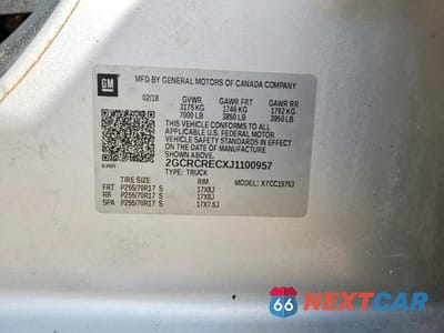 Zdjęcie 12 z 12 samochodu: 2018 CHEVROLET SILVERADO C1500 LT VIN:2GCRCRECXJ1100957 - miniatura