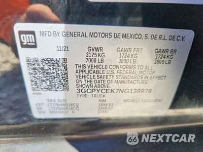 Zdjęcie 12 z 12 samochodu: 2022 CHEVROLET SILVERADO LTD K1500 TRAIL BOSS CUSTOM VIN:3GCPYCEK7NG138978 - miniatura