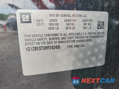 Zdjęcie 12 z 12 samochodu: 2017 CHEVROLET MALIBU LS VIN:1G1ZB5ST9HF242406 - miniatura