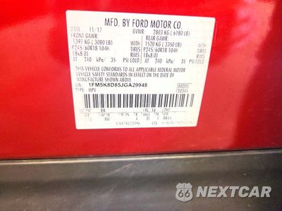 Zdjęcie 13 z 13 samochodu: 2018 FORD EXPLORER XLT VIN:1FM5K8D85JGA29948 - miniatura