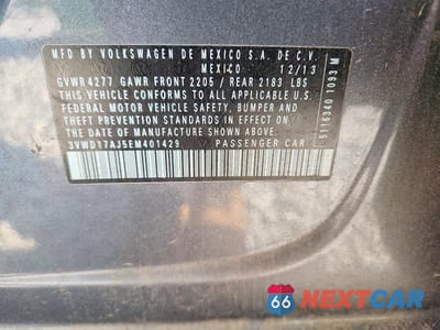 Zdjęcie 12 z 12 samochodu: 2014 VOLKSWAGEN JETTA SE VIN:3VWD17AJ5EM401429 - miniatura