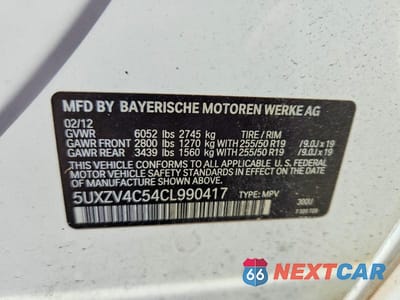 Zdjęcie 13 z 13 samochodu: 2012 BMW X5 XDRIVE35I VIN:5UXZV4C54CL990417 - miniatura