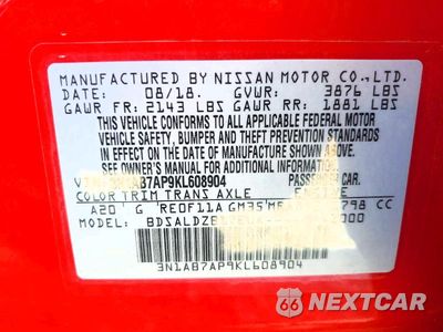 Zdjęcie 13 z 13 samochodu: 2019 NISSAN SENTRA SV VIN:3N1AB7AP9KL608904 - miniatura
