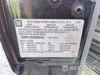 Zdjęcie 13 z 13 samochodu: 2005 CHEVROLET SUBURBAN K1500 VIN:3GNFK16Z95G206993 - miniatura