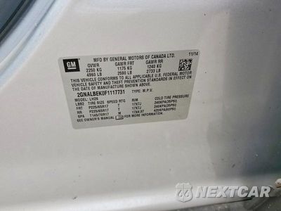 Zdjęcie 13 z 13 samochodu: 2015 CHEVROLET EQUINOX LT VIN:2GNALBEK0F1117731 - miniatura