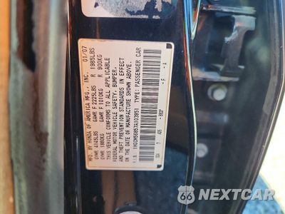 Zdjęcie 12 z 12 samochodu: 2007 HONDA ACCORD EX VIN:1HGCM56857A103951 - miniatura