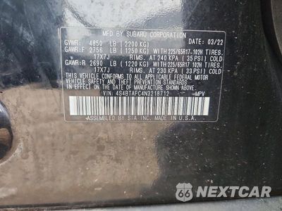 Zdjęcie 12 z 12 samochodu: 2022 SUBARU OUTBACK PREMIUM VIN:4S4BTAFC4N3218712 - miniatura