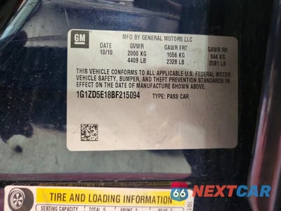 Zdjęcie 12 z 12 samochodu: 2011 CHEVROLET MALIBU 2LT VIN:1G1ZD5E18BF215094 - miniatura