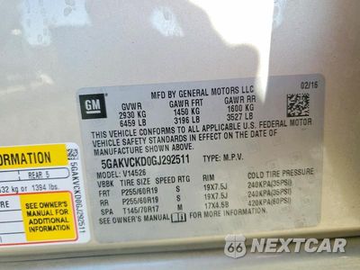 Zdjęcie 13 z 13 samochodu: 2016 BUICK ENCLAVE VIN:5GAKVCKD0GJ292511 - miniatura