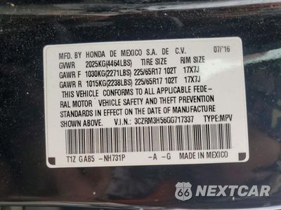 Zdjęcie 14 z 14 samochodu: 2016 HONDA CR-V EX VIN:3CZRM3H56GG717337 - miniatura