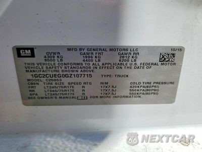 Zdjęcie 13 z 13 samochodu: 2016 CHEVROLET SILVERADO 1500 C CRE VIN:1GC2CUEG0GZ107715 - miniatura