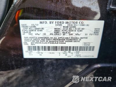 Zdjęcie 12 z 12 samochodu: 2013 FORD EDGE SEL VIN:2FMDK3JC7DBA51694 - miniatura