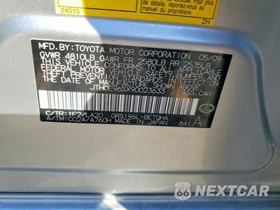Zdjęcie 13 z 13 samochodu: 2009 LEXUS GS 350 VIN:JTHCE96SX90023633 - miniatura