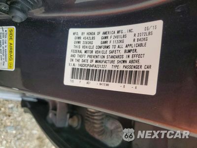 Zdjęcie 12 z 12 samochodu: 2015 HONDA ACCORD EXL VIN:1HGCR3F84FA031337 - miniatura