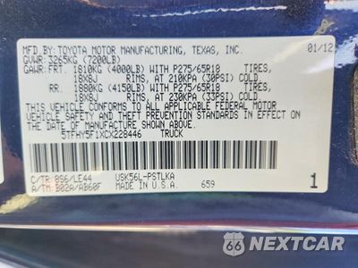 Zdjęcie 12 z 12 samochodu: 2012 TOYOTA TUNDRA CREWMAX LIMITED VIN:5TFHY5F1XCX228446 - miniatura