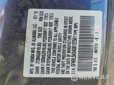 Zdjęcie 13 z 13 samochodu: 2016 HONDA ODYSSEY SE VIN:5FNRL5H34GB122561 - miniatura