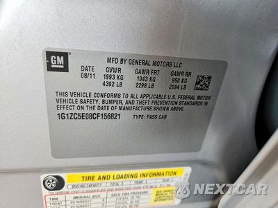 Zdjęcie 12 z 12 samochodu: 2012 CHEVROLET MALIBU 1LT VIN:1G1ZC5E08CF156821 - miniatura