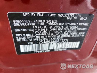 Zdjęcie 13 z 13 samochodu: 2016 SUBARU FORESTER 2.5I VIN:JF2SJABC8GH413221 - miniatura