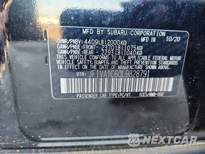Zdjęcie 12 z 12 samochodu: 2020 SUBARU WRX PREMIUM VIN:JF1VA1C60L9828791 - miniatura