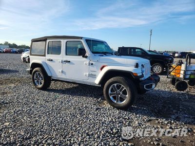 Czwarte zdjęcie samochodu z boku: 2021 JEEP WRANGLER UNLIMITED SAHARA VIN:1C4HJXEN9MW715598 - miniatura