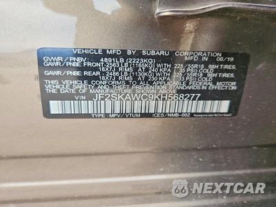 Zdjęcie 13 z 13 samochodu: 2019 SUBARU FORESTER TOURING VIN:JF2SKAWC9KH568277 - miniatura