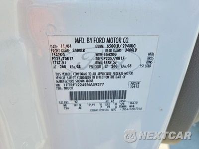 Zdjęcie 12 z 12 samochodu: 2005 FORD F150 VIN:1FTRF12245NA59377 - miniatura