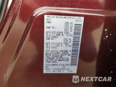 Zdjęcie 14 z 14 samochodu: 2014 INFINITI QX60 BASE VIN:5N1AL0MN0EC534389 - miniatura