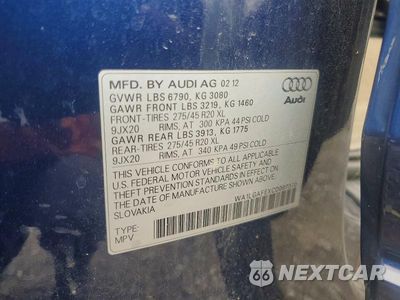 Zdjęcie 14 z 14 samochodu: 2012 AUDI Q7 PREMIUM PLUS VIN:WA1LGAFEXCD007370 - miniatura
