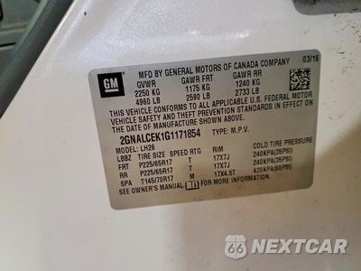 Zdjęcie 13 z 13 samochodu: 2016 CHEVROLET EQUINOX LT VIN:2GNALCEK1G1171854 - miniatura