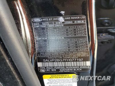 Zdjęcie 13 z 13 samochodu: 2015 LAND ROVER RANGE ROVER EVOQUE PURE PLUS VIN:SALVP2BG7FH077197 - miniatura
