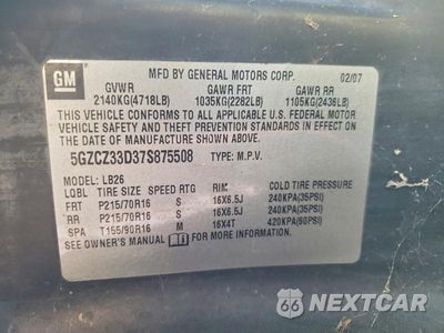 Zdjęcie 13 z 13 samochodu: 2007 SATURN VUE VIN:5GZCZ33D37S875508 - miniatura