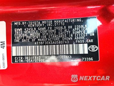 Zdjęcie 12 z 12 samochodu: 2010 TOYOTA CAMRY LE VIN:4T1BF3EK5AU580743 - miniatura